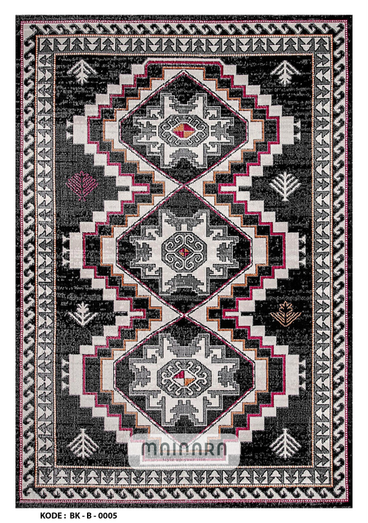 Karpet Bohemian (BK-B-0005) - Black,Purple