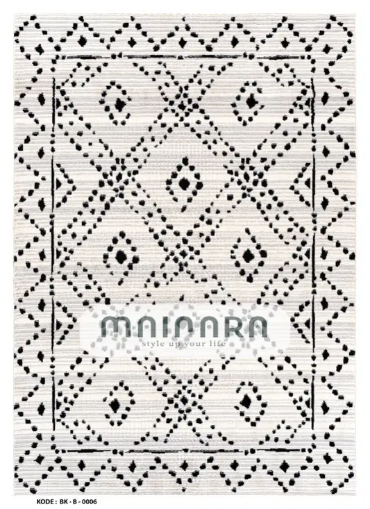Karpet Bohemian (BK-B-0006) - Black,Grey