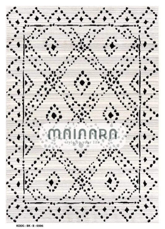 Karpet Bohemian (BK-B-0006) - Black,Grey
