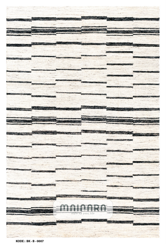 Karpet Bohemian (BK-B-0007) - Black,Cream