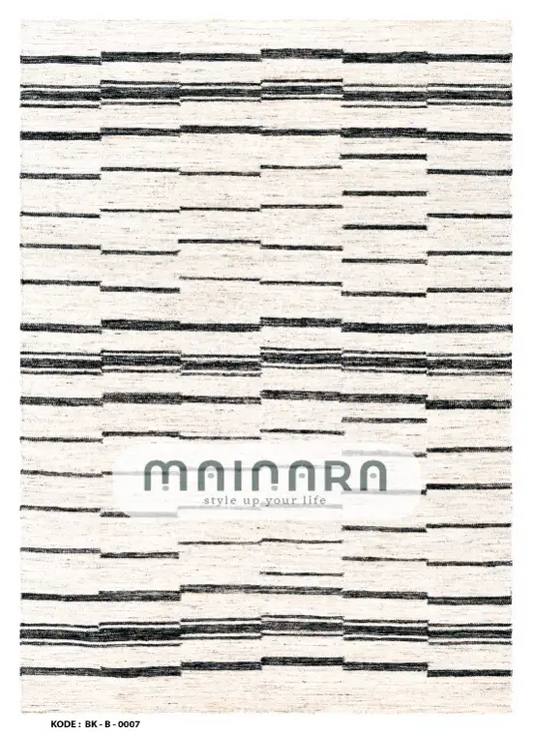 Karpet Bohemian (BK-B-0007) - Black,Cream