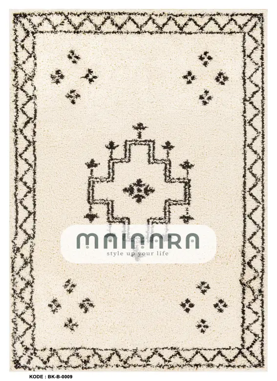 Karpet Bohemian (BK-B-0009) - Black,Cream
