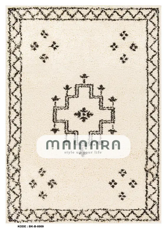 Karpet Bohemian (BK-B-0009) - Black,Cream
