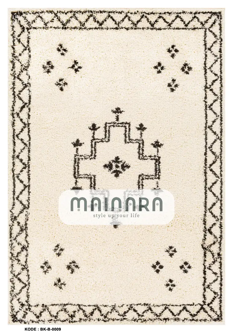Karpet Bohemian (BK-B-0009) - Black,Cream
