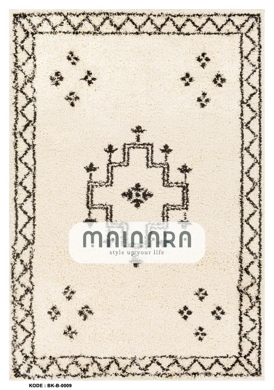Karpet Bohemian (BK-B-0009) - Black,Cream