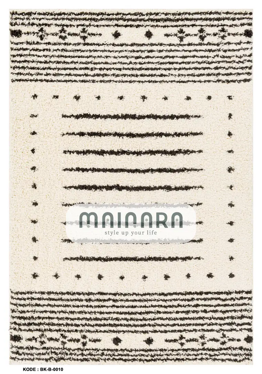Karpet Bohemian (BK-B-0010) - Black,Cream