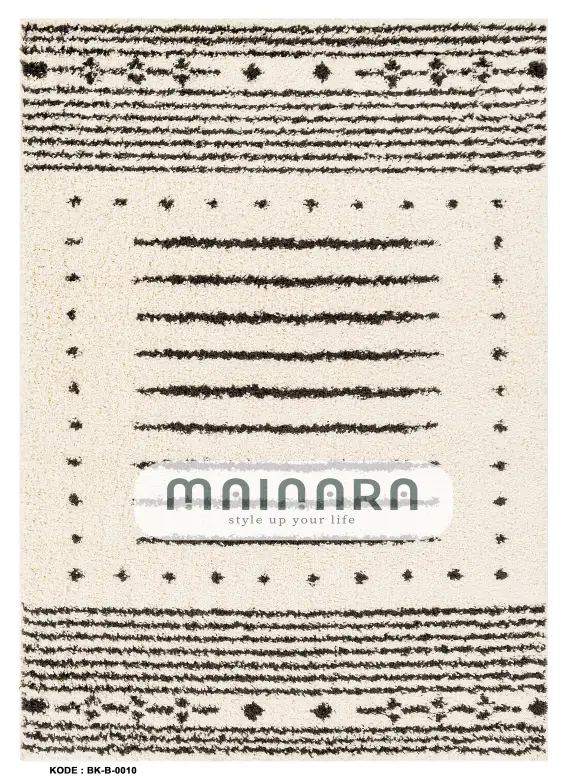 Karpet Bohemian (BK-B-0010) - Black,Cream