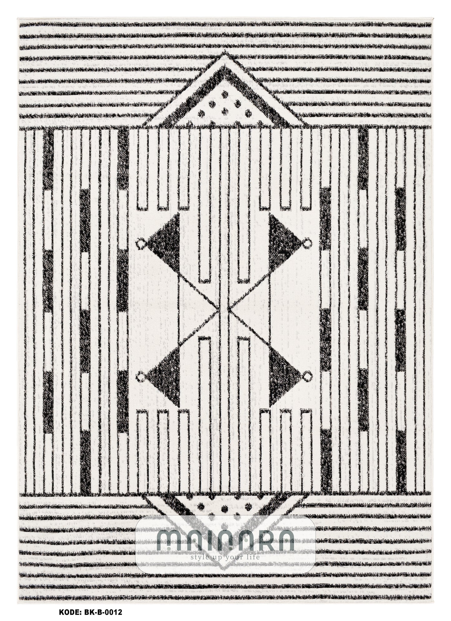 Karpet Bohemian (BK-B-0012) - Black,White