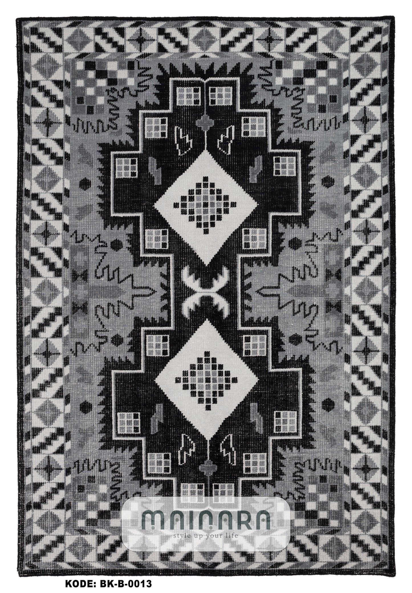 Karpet Bohemian (BK-B-0013) - Black,Grey