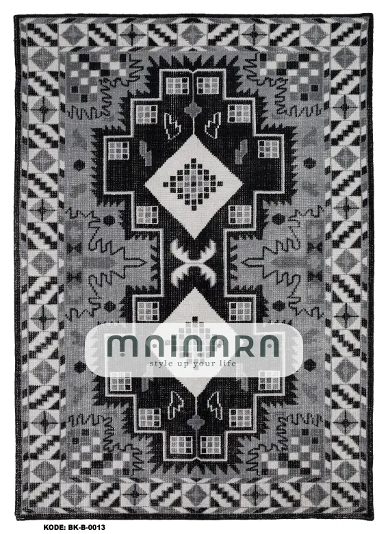 Karpet Bohemian (BK-B-0013) - Black,Grey