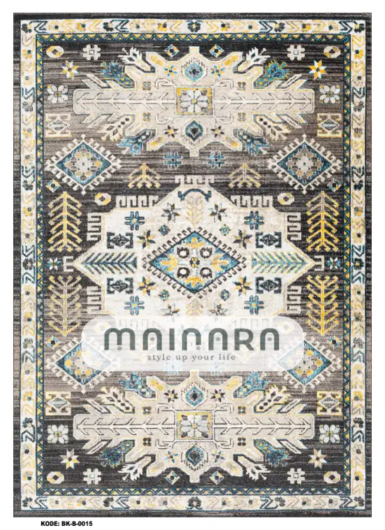 Karpet Bohemian (BK-B-0015) - Black,Grey,Yellow,Blue