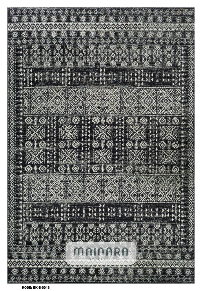 Karpet Bohemian (BK-B-0016) - Black,Grey