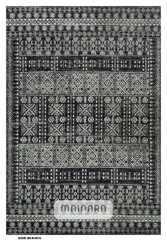 Karpet Bohemian (BK-B-0016) - Black,Grey