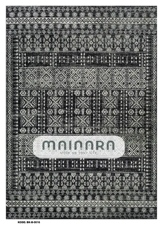 Karpet Bohemian (BK-B-0016) - Black,Grey