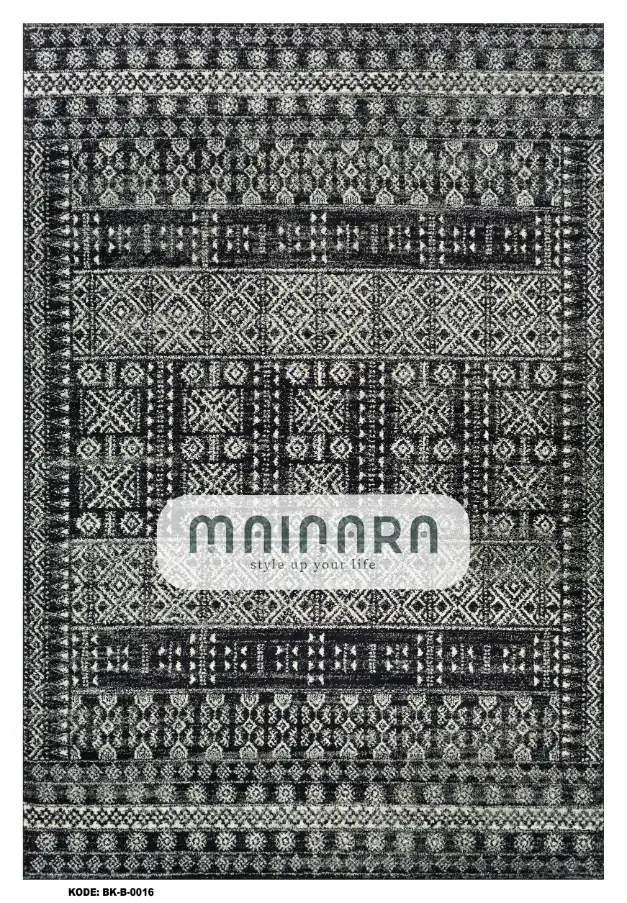 Karpet Bohemian (BK-B-0016) - Black,Grey