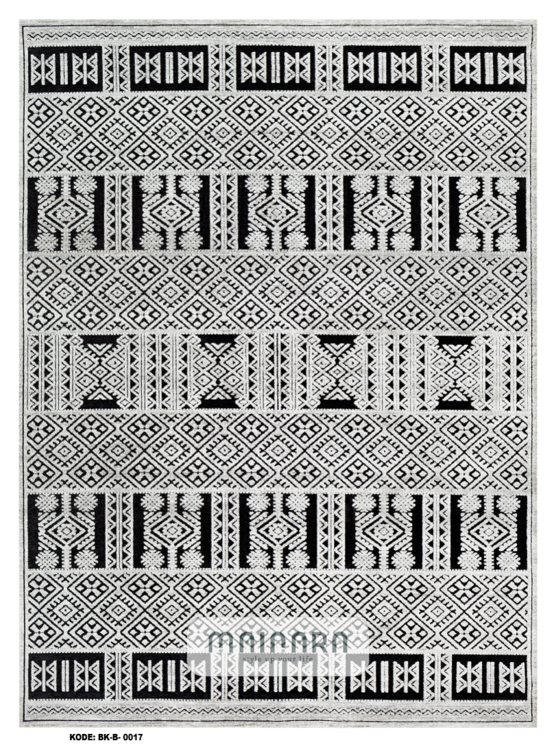 Karpet Bohemian (BK-B-0017) - Black,White