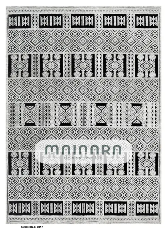 Karpet Bohemian (BK-B-0017) - Black,White