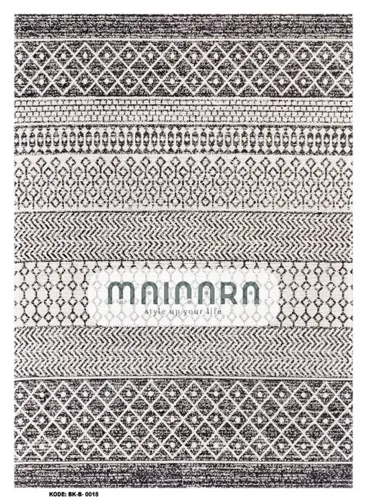 Karpet Bohemian (BK-B-0018) - Black,Grey