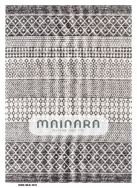 Karpet Bohemian (BK-B-0018) - Black,Grey