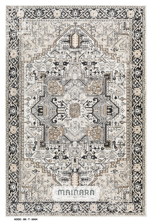 Karpet Tradisional (BK-T-0004) - Black,Grey,Cream