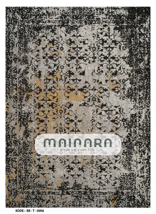 Karpet Tradisional (BK-T-0006) - Black,Grey,Gold