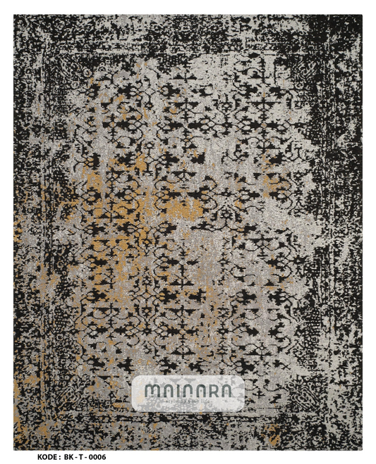 Karpet Tradisional (BK-T-0006) - Black,Grey,Gold