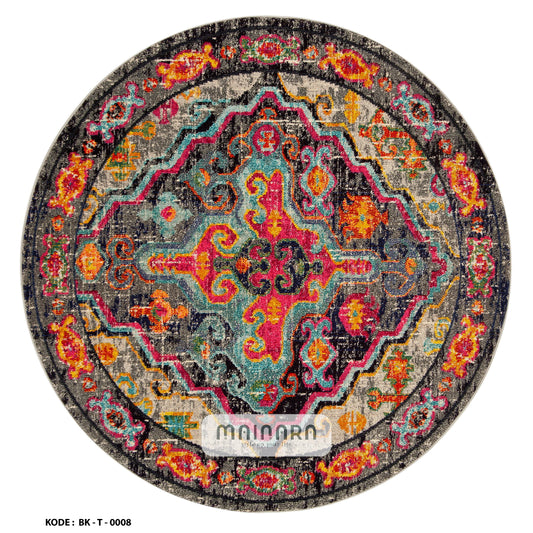 Karpet Tradisional (BK-T-0008) - Black,Pink,Orange,Tosca