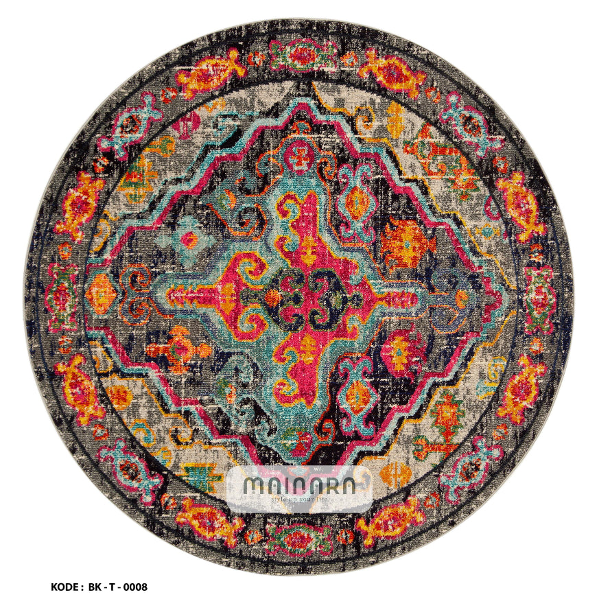 Karpet Tradisional (BK-T-0008) - Black,Pink,Orange,Tosca