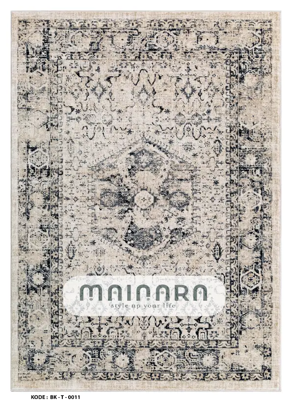 Karpet Tradisional (BK-T-0011) - Black,Cream