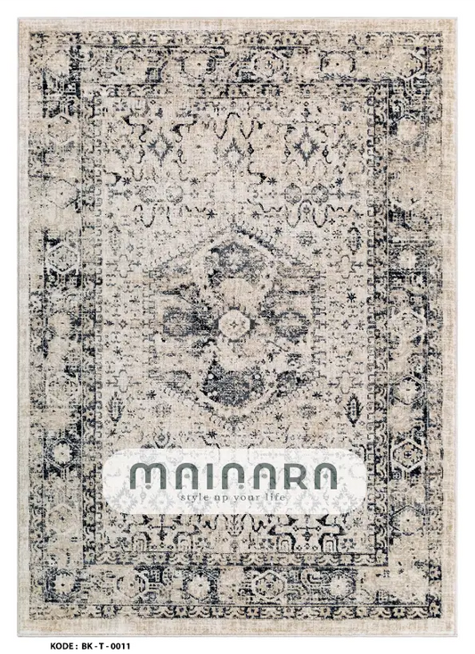 Karpet Tradisional (BK-T-0011) - Black,Cream