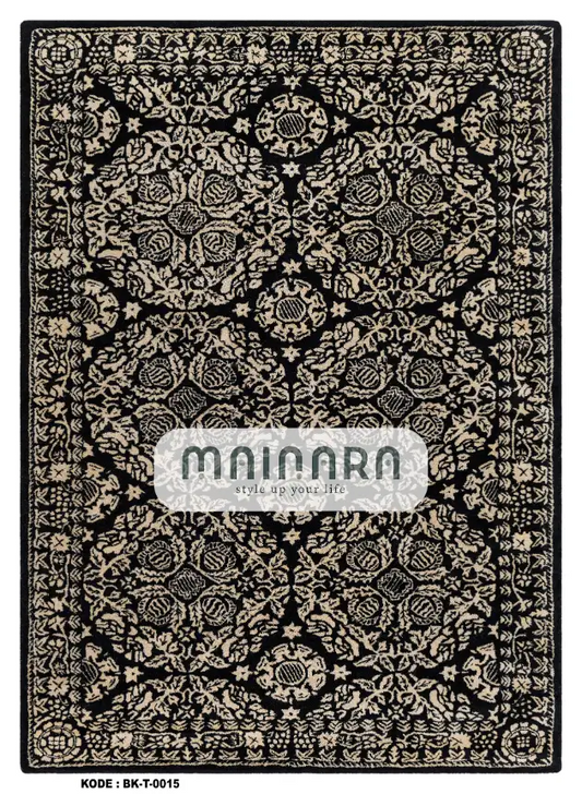 Karpet Tradisional (BK-T-0015) - Balck,Cream