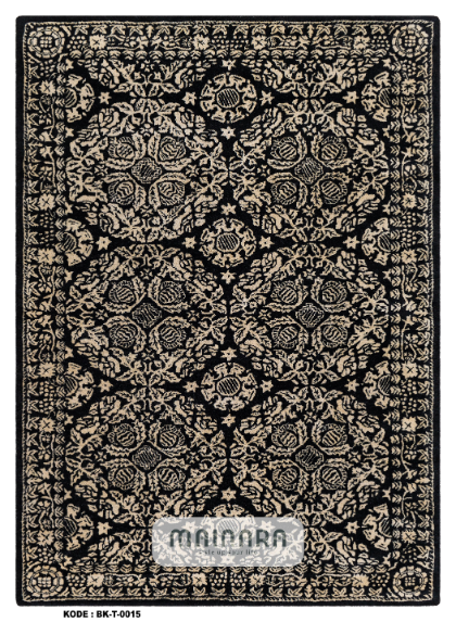 Karpet Tradisional (BK-T-0015) - Balck,Cream