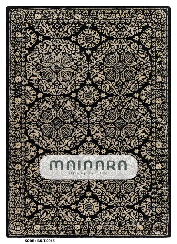 Karpet Tradisional (BK-T-0015) - Balck,Cream
