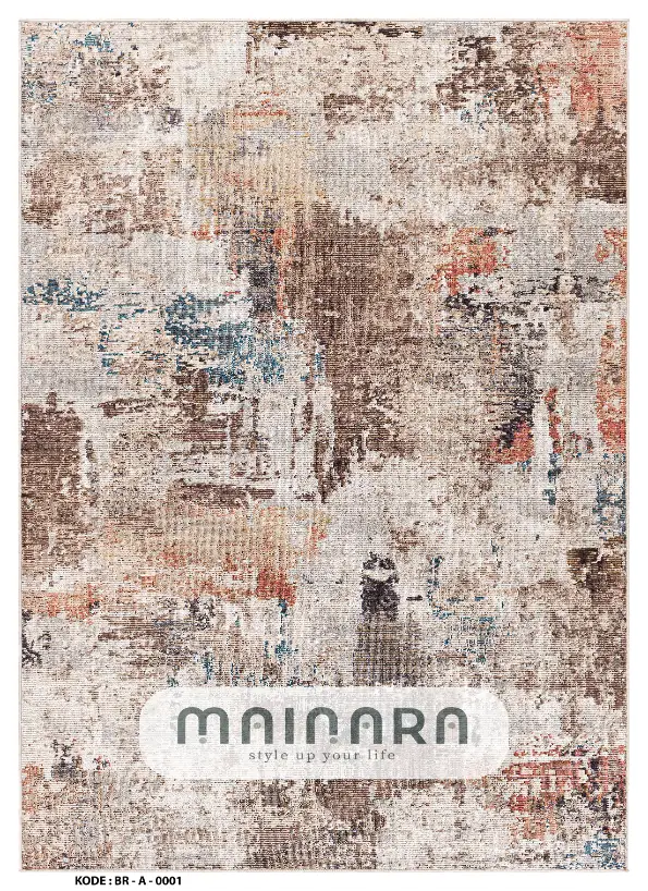 Karpet Abstrak (BR-A-0001) - Brown,Orange,Blue