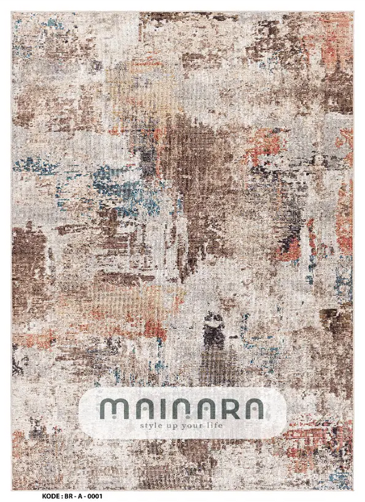 Karpet Abstrak (BR-A-0001) - Brown,Orange,Blue