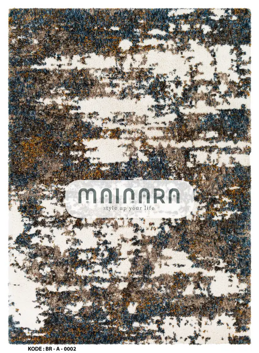 Karpet Abstrak (BR-A-0002) - Brown,Blue,White