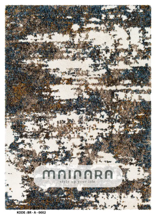 Karpet Abstrak (BR-A-0002) - Brown,Blue,White