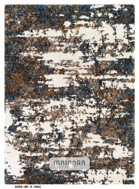 Karpet Abstrak (BR-A-0002) - Brown,Blue,White