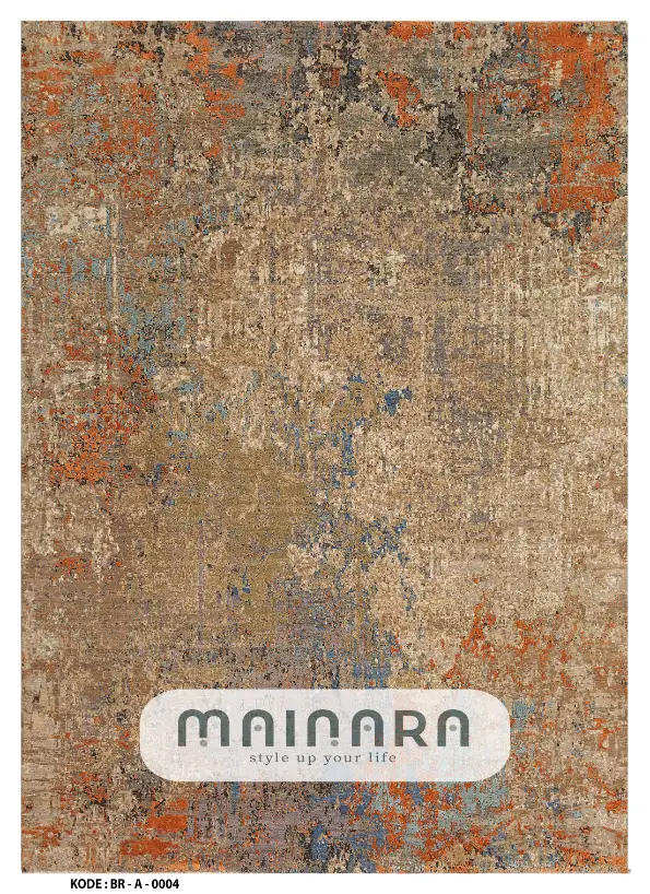 Karpet Abstrak (BR-A-0004) - Brown,Grey,Orange