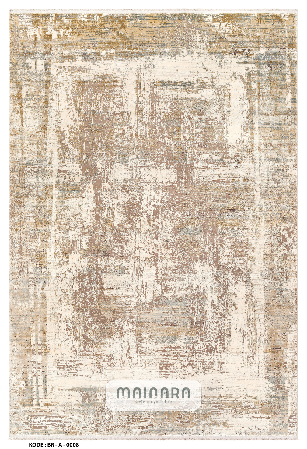 Karpet Abstrak (BR-A-0008) - Brown,Cream