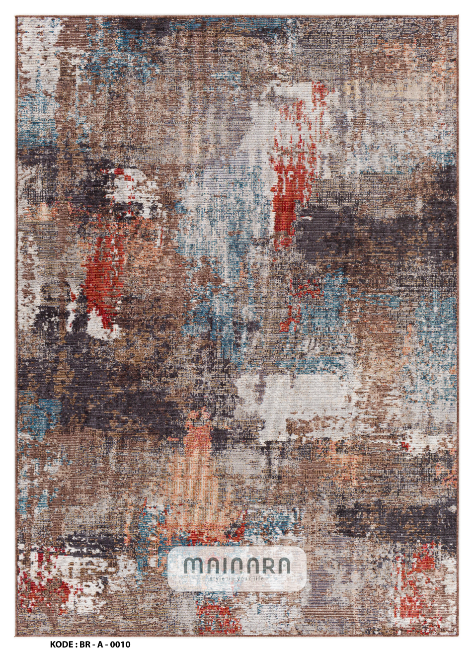 Karpet Abstrak (BR-A-0010) - Brown,Red,Orange,Blue