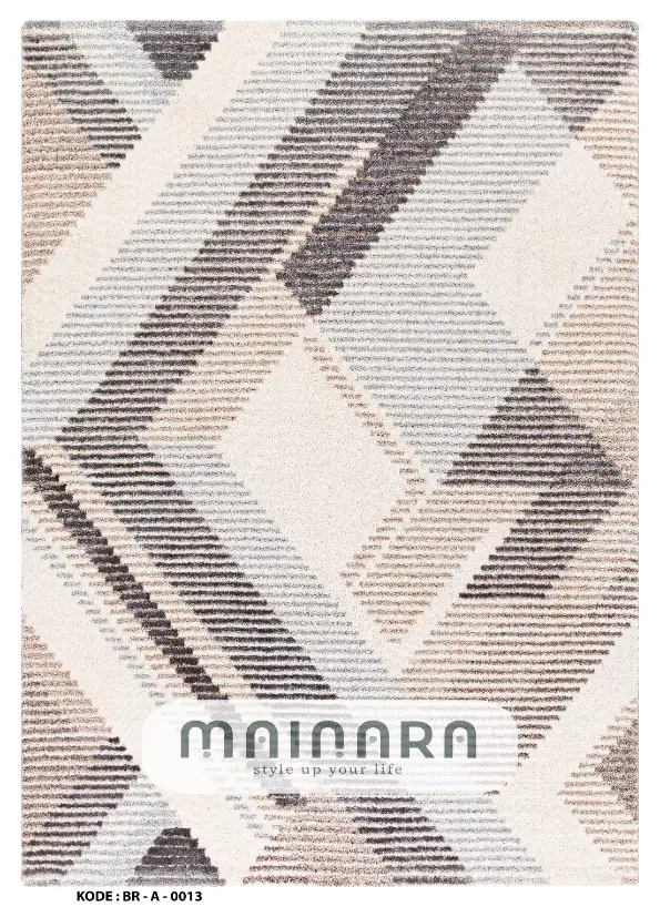 Karpet Abstrak (BR-A-0013) - Brown,Grey,Cream