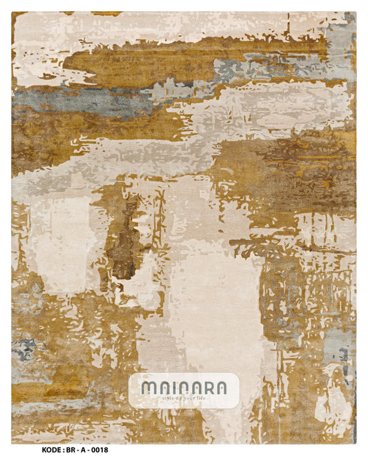 Karpet Abstrak (BR-A-0018) - Brown,Grey,Cream