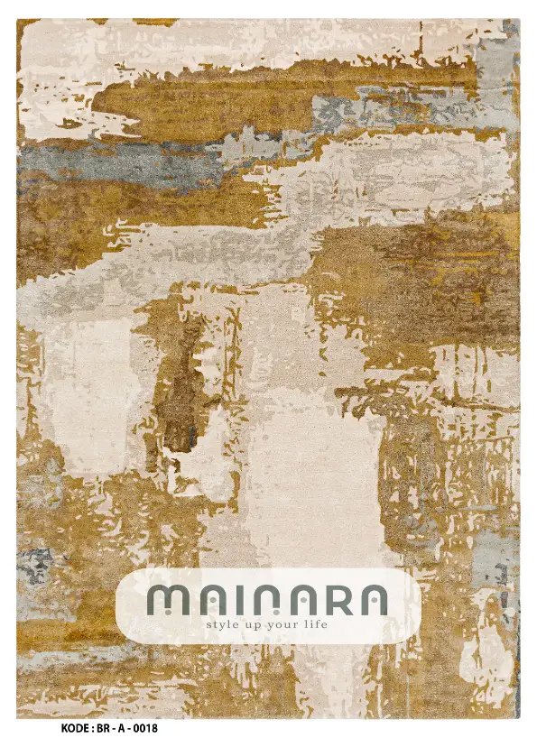 Karpet Abstrak (BR-A-0018) - Brown,Grey,Cream