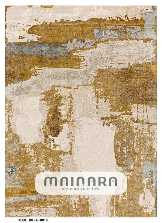 Karpet Abstrak (BR-A-0018) - Brown,Grey,Cream