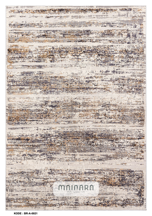 Karpet Abstrak (BR-A-0021) - Brown,Cream,Grey