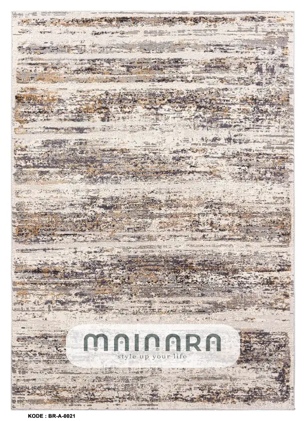 Karpet Abstrak (BR-A-0021) - Brown,Cream,Grey
