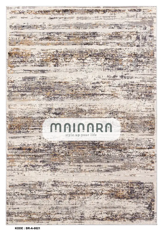 Karpet Abstrak (BR-A-0021) - Brown,Cream,Grey