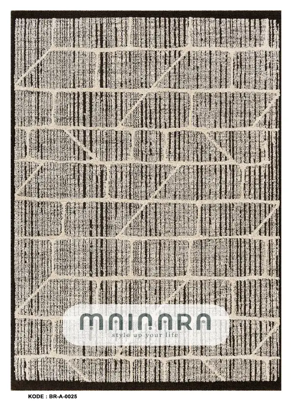 Karpet Abstrak (BR-A-0025) - Brown,Cream