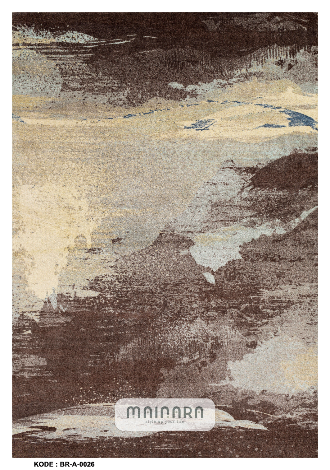 Karpet Abstrak (BR-A-0026) - Brown,Cream,Grey
